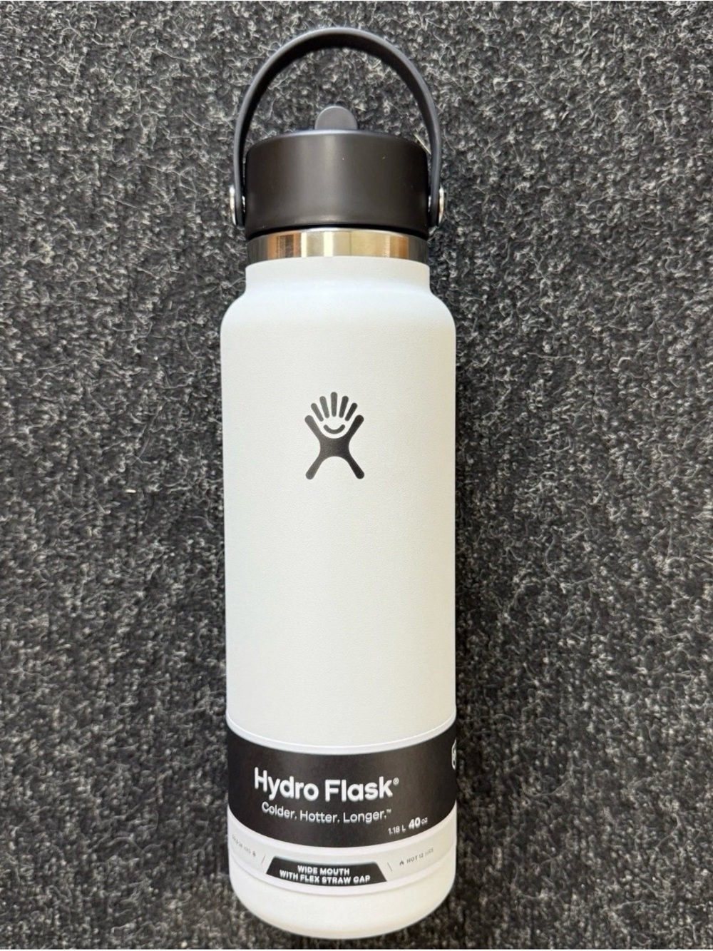 Hydro Flask 40oz Wide Mouth Flex Straw Bottle - White